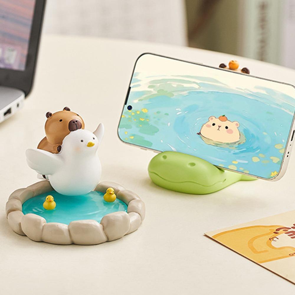 Animal Figurines Capybara Mobole Phone Stand Ornament Capybara Model Toy  Decorative Gifts