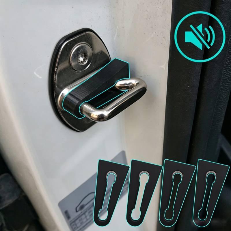 4Pcs Wear-resistant Car Door Lock Shock Absorber Pads Silent Damping Buffer Anti-collision Seal Auto Modification Parts