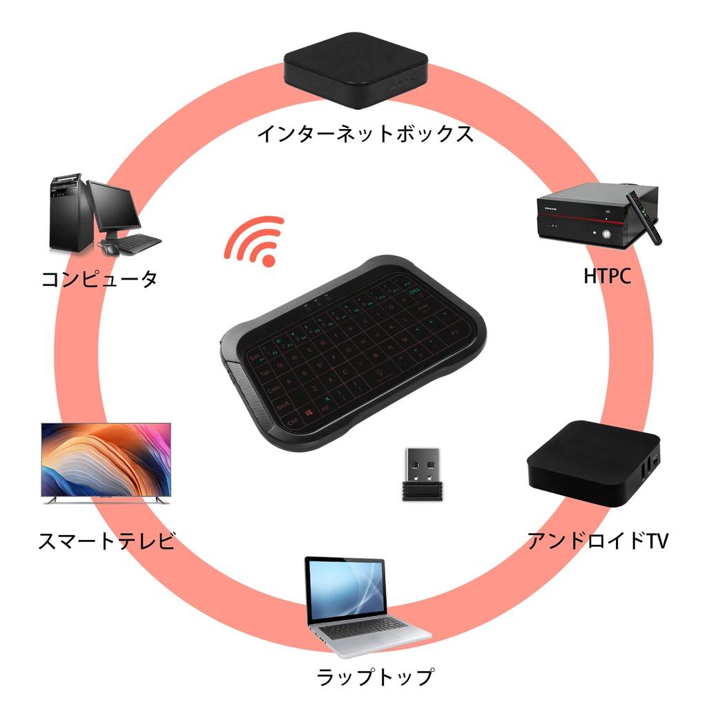 Mini Wireless Keyboard with Integrated Full Screen USB Smartphone For Mouse, Touchpad, 3-Color Backlight, Touch, Ultra-Small, Rechargeable, Quiet,