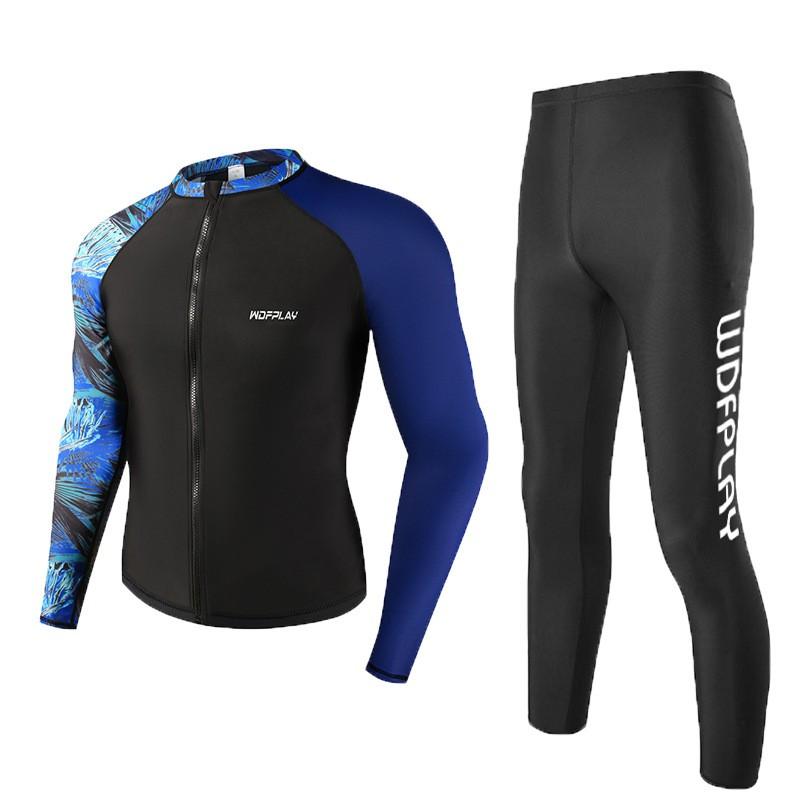 Set Rash Guard Uomo Protezione UV Asciugatura Rapida Costumi da Bagno Snorkeling Surf Sport Acquatici