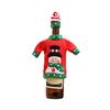 1 Set Bottle Cover Reusable Cartoon Pattern Knitted Fabric Christmas Winebottle Dress for Decorating