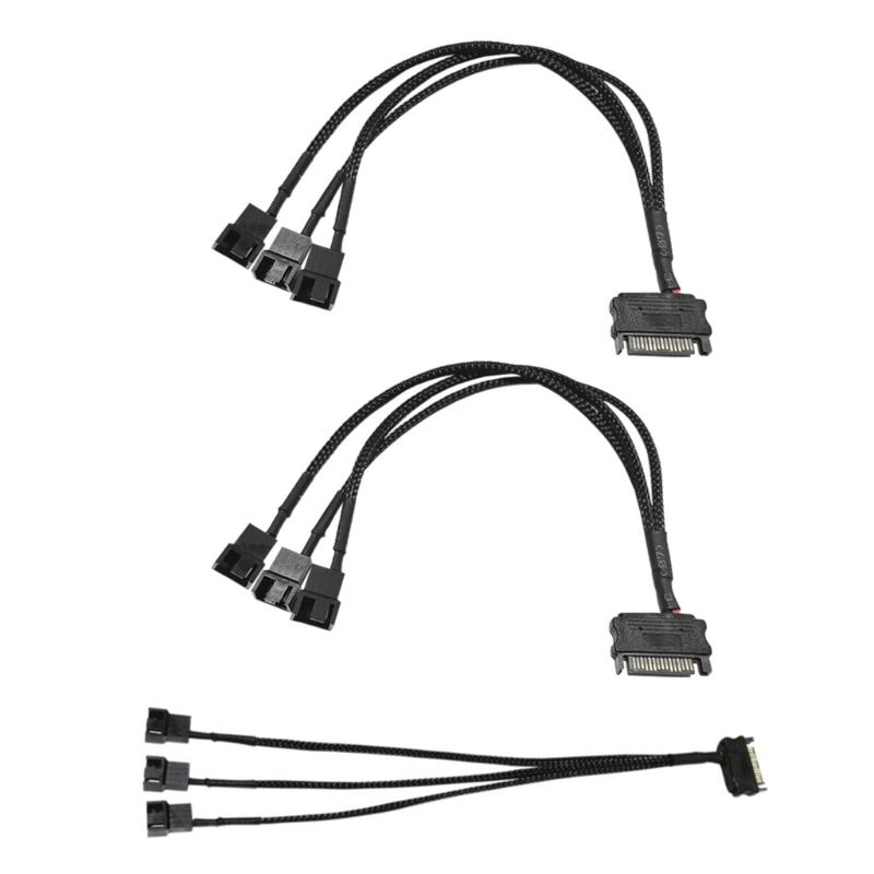 

Cooling Fan Adapter Cable 15Pin to 4Pin 12V PC Case Fan Power Adapter Cable Connector for Computer Cooling Fan 1