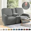 8Pcs/Set Recliner Sofa Covers All-Inclusive Loveseat Center Console Sofa Covers Elastic 2Seater Couch Slipcovers With Cup Holder