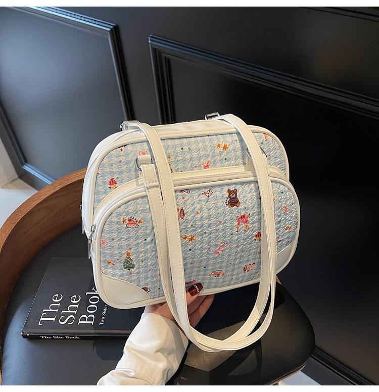 Lässige Achseltasche Damen neue Cartoon-Umhängetasche große Kapazität Messenger Bag Pendler-Tragetasche