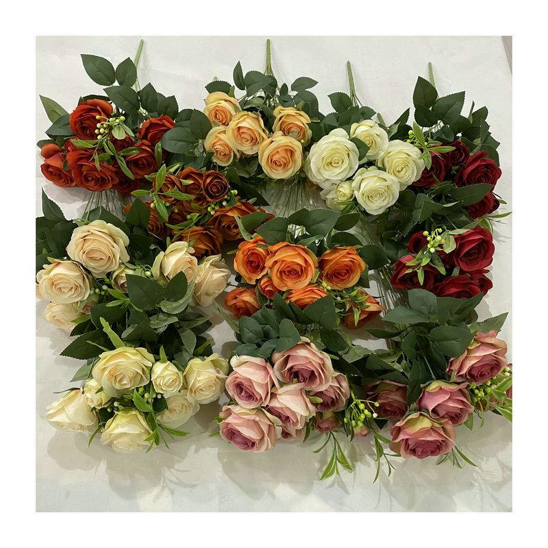Romantic Rose Bouquet Fake Flowers For Wedding Decor With Real Touch Feelings