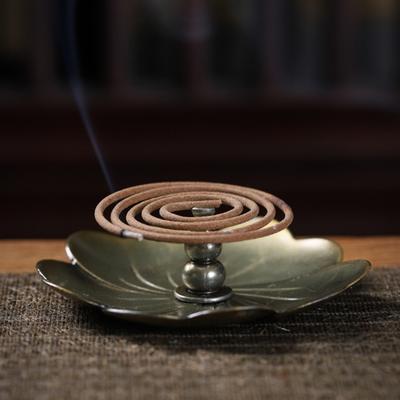 Incense Burner Sticks Incense Holder Brass Lotus Shape Detachable Ash Catcher Smooth Heat Resistant Home Decoration Supplies
