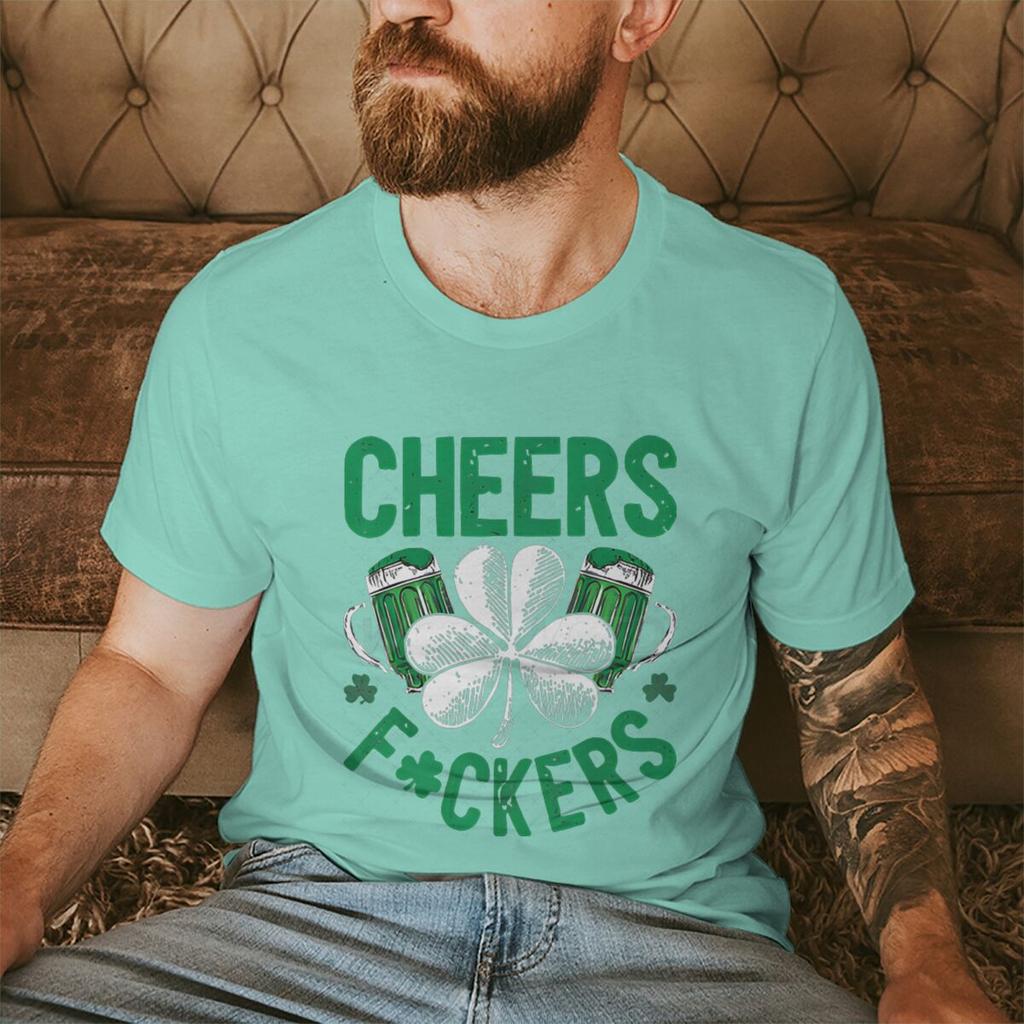 Cheers St Patricks Day Streetwear Harajuku Tshirt Vintage Green Clover Beer T Shirts New Women Men Tiedye Holiday Tshirts