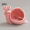 Clutter Storage Container Cute Snail Box, 3D Printed Novelty Ornament, Trinket Small Jewelry Box Holder with Lid, Fun Desk Organizer for Hair Ties