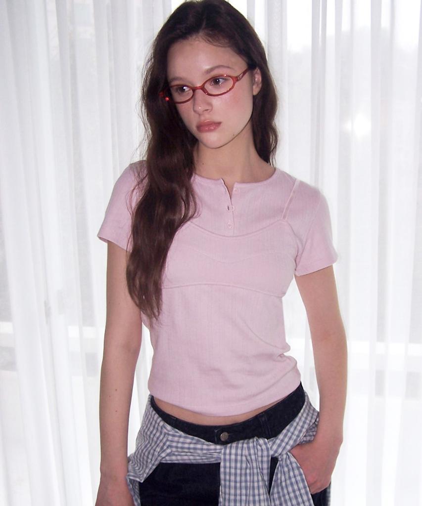 ROLAROLA Bustier T-Shirt Set Pink