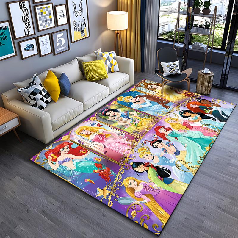 Beautiful Snow Princess Cartoon Carpets Bedroom Sofa Play Mats Rug Bedroom Decor Carpet Livingroom Rug Crawl Gift Rug Potdemiel