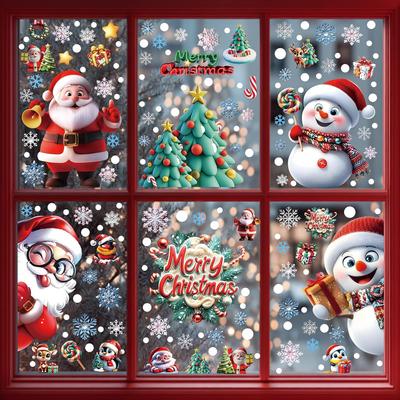 (YGY) Christmas Sticker Decoration Window Wall Static Cling Seal Removable Tree Waterproof Room Glass