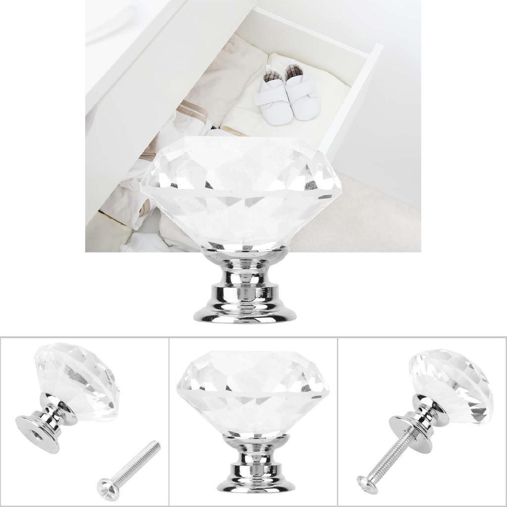 1PCS 30mm   Shape   Glass Pull Handle Cabinet Drawer Door Knob (Transparet)
