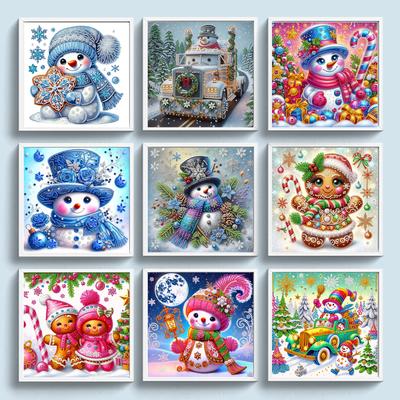 Snowman Partial DIY 5D Special Shaped Drill Diamond Art Diamond Painting Diamond Dots Paintings Picture Arts Craft 11.81x11.81in