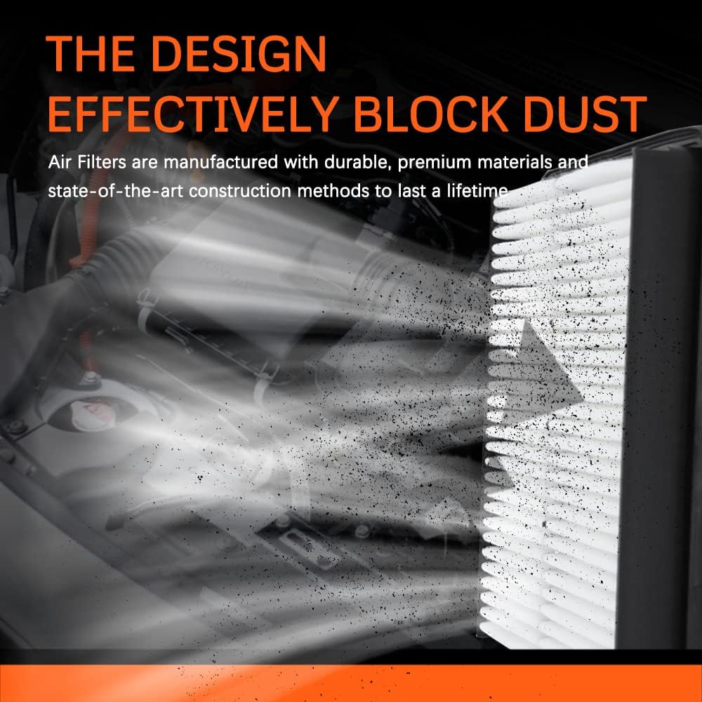 Air Filter, (CA10881) Engine Air Filter Compatible with 2011-14 Hyundai Sonata,Santa Fe (2010-12),Azera (2012-17), 2011-14 Kia Optima,Sorento