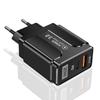 QC3.0+PD 20W Fast Charger: EU/US/UK Plug, High Power Quick Charge