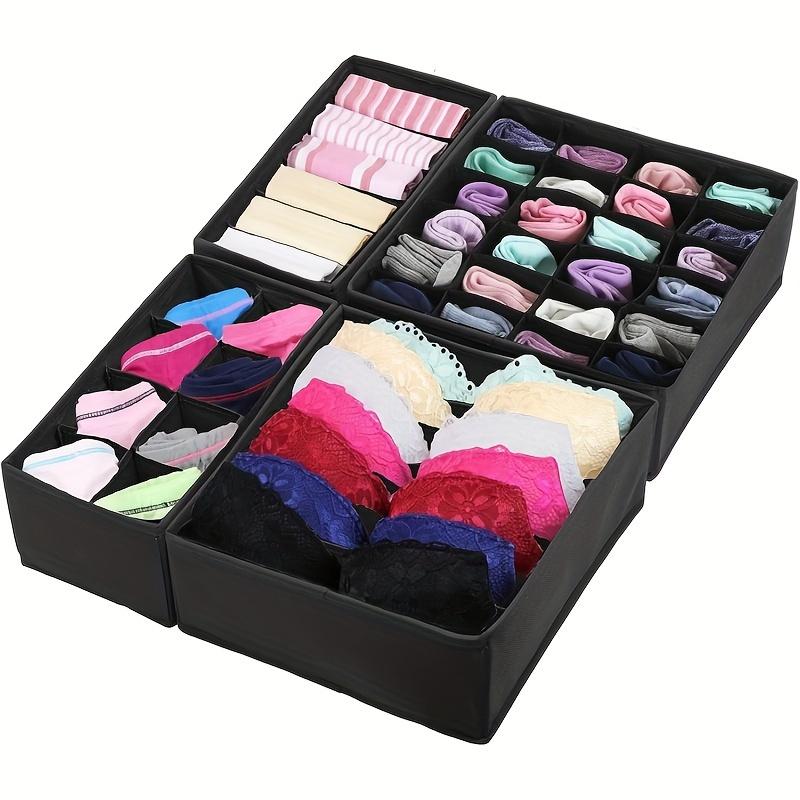 

4-Pack Underwear & Bra Organizer Box, Multi-Layer Drawer Divider for Socks, Ties. Durable, Space-Saving, Compact Storage. 21 Cells & Up чорний