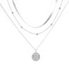 Stacked Exaggerated Alloy Lotus Pendant Necklace Multi-Layer Set Neck Chain Party Double-Layer Jewelry
