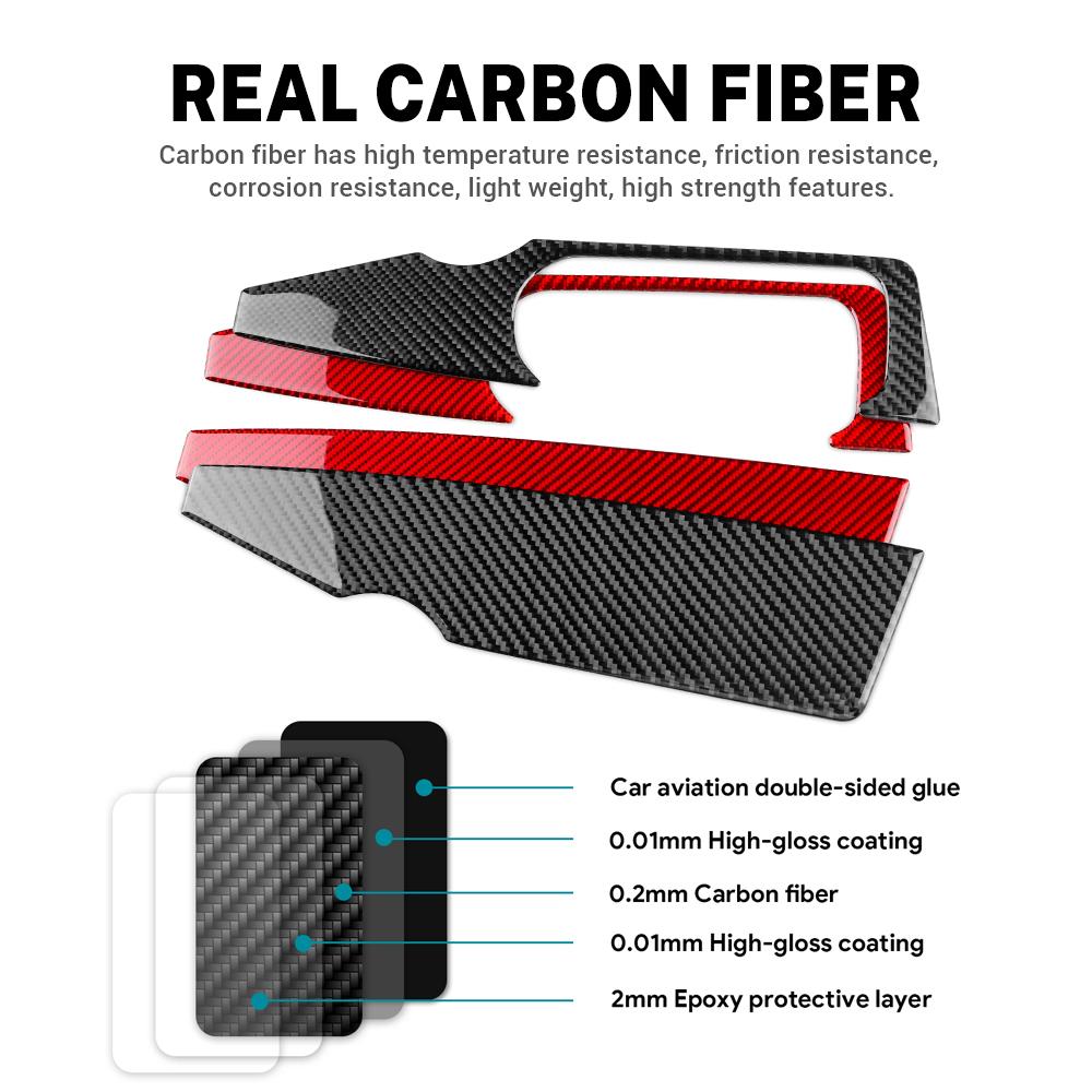 Real Soft Carbon Fiber Sticker For Renault Clio 3 2006 2007 2008 2009 2010 2011 2012 Car 4-Door Window Panel Sticker Accessories