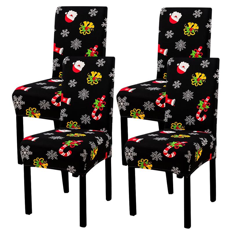 34 Color Christmas Chair Covers Dining Room Stretch Seat Protector Chair Covers for Kitchen Office Hotel Banquet Ceremony Party 2/4/6 Pieces