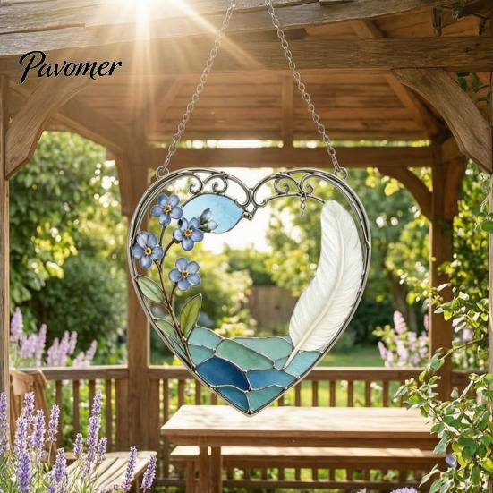 Elegant Courtyard Ornament Sea Glass Style Acrylic Suncatcher, Colorful Light Catching Hanging Ornament, Decorative Catcher for Garden Sun Home