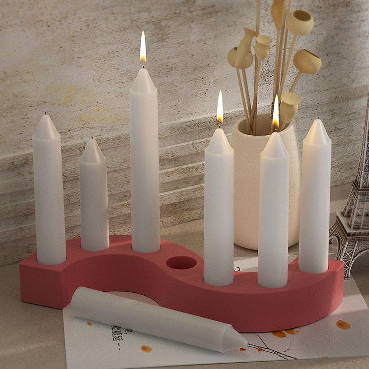 YS DIY Porous S-Shaped Candle Holder Silicone Mold Handmade Plaster Pendant Candlestick Holder Drops Glue Mould Home Decoration