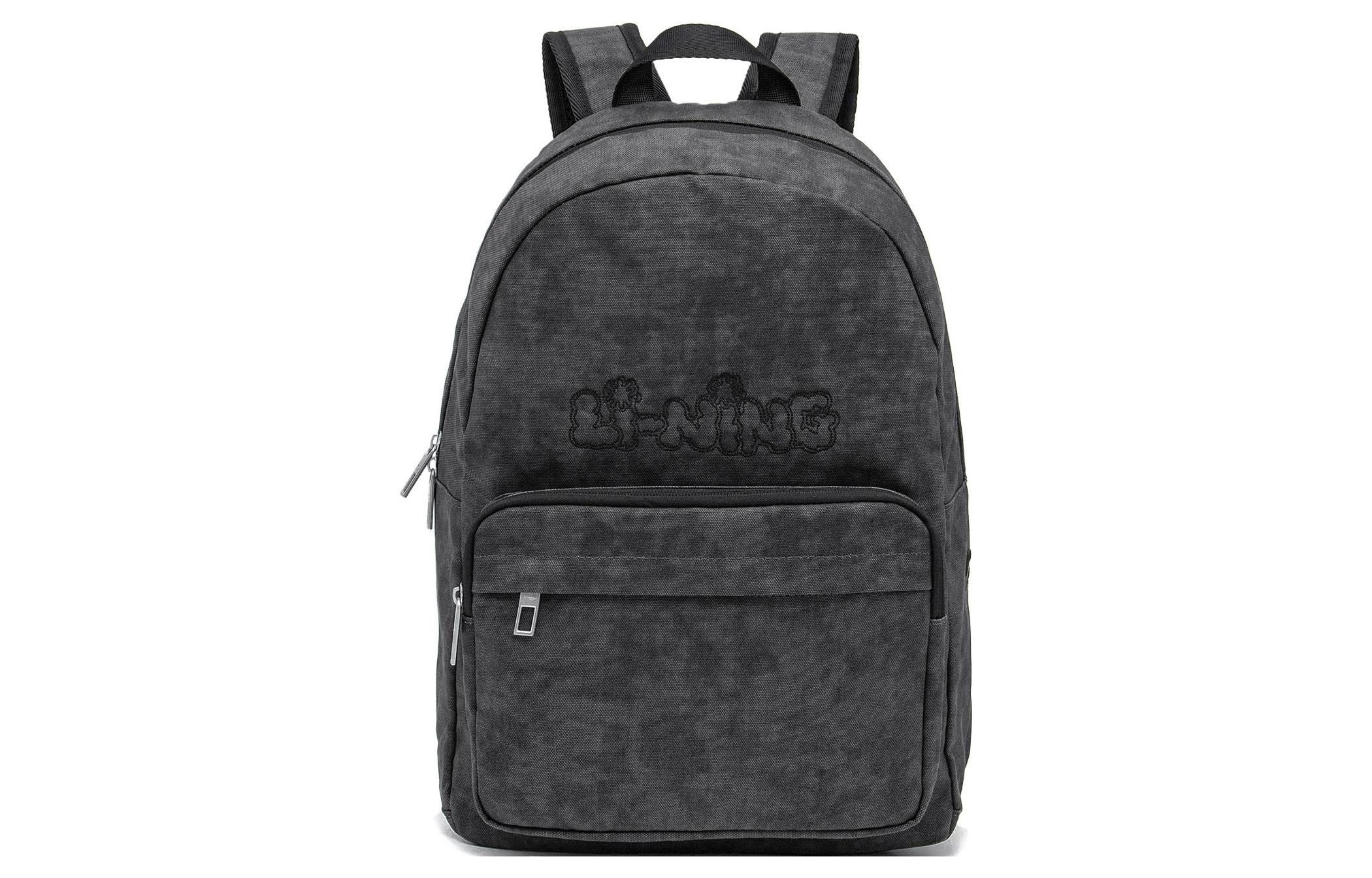 Li Ning Sports Life Collection Polyester Backpack Unisex Black ABST057-1