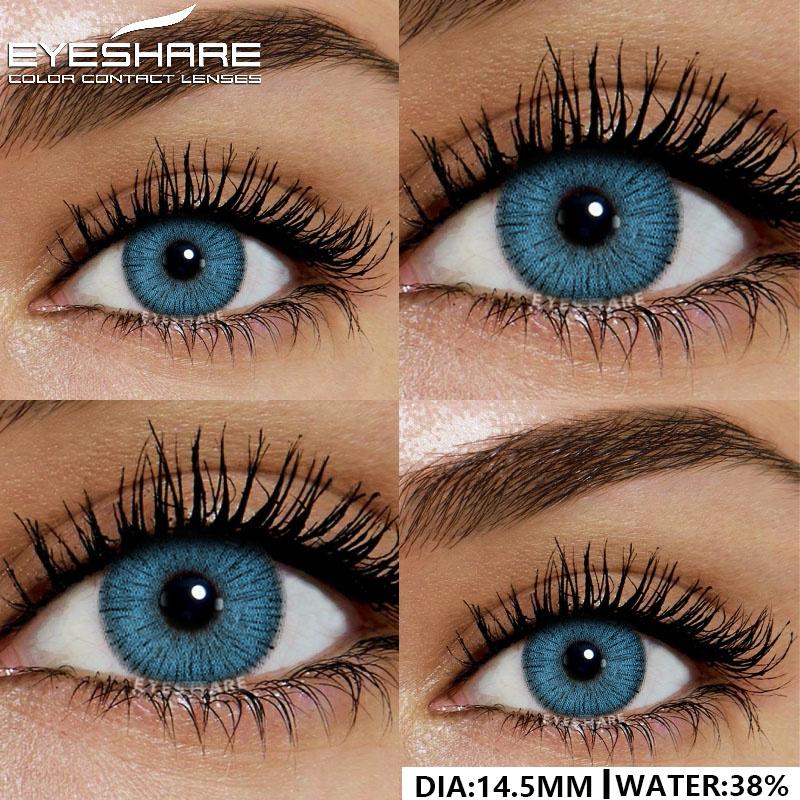 14.5mm Natural Brown Color Contact Lenses 1 Pair Soft Comfort Yearly Use Blue Eye Lenses Gray Pupils Lens Green Contact