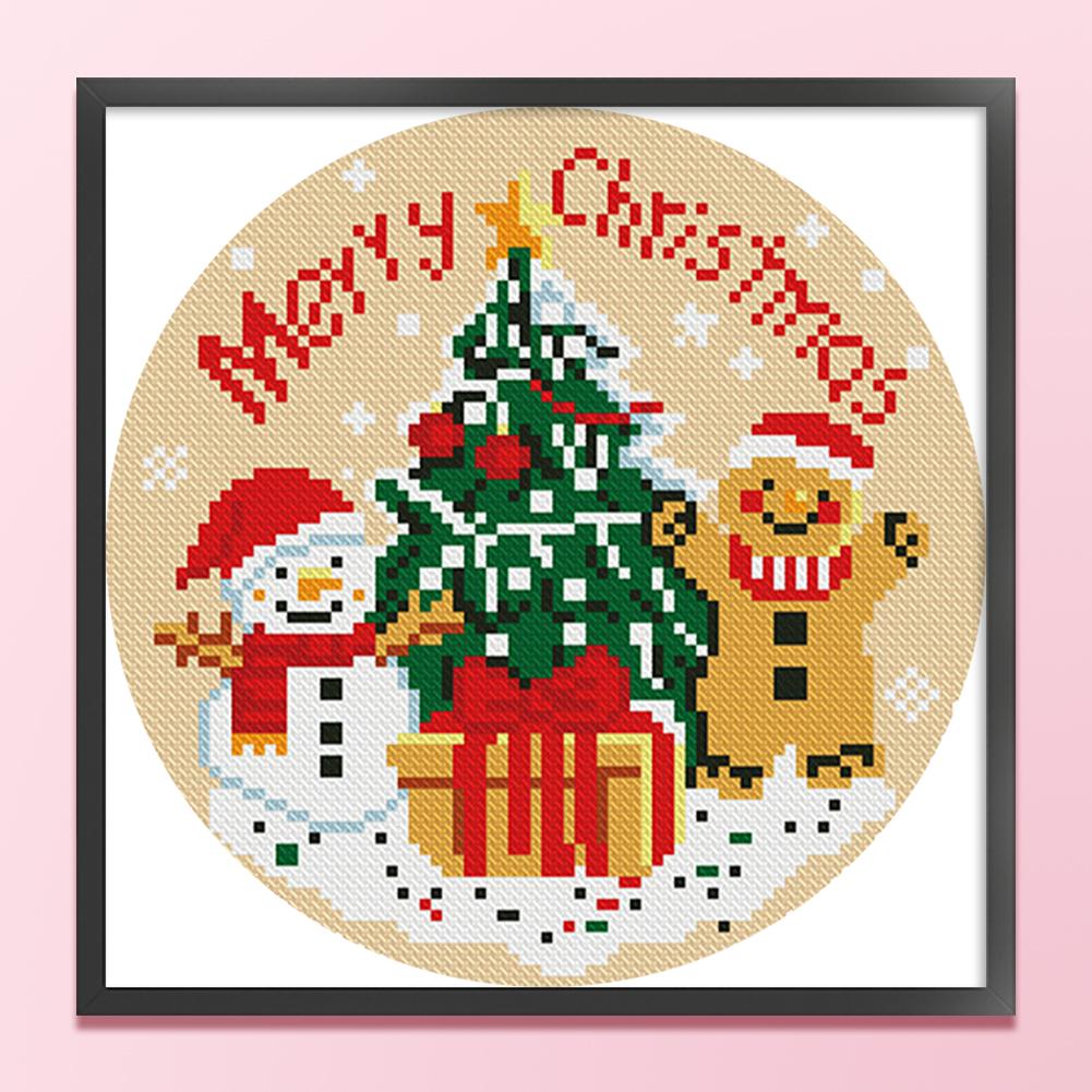 Christmas Printed Cross Stitch Kit DIY 11CT Embroidery Craft Set Home Decor