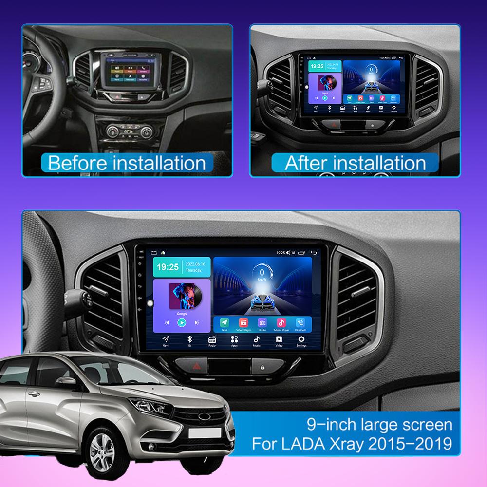 2 DIN Android Carplay Car Radio For Lada XRAY 2016-2022 Multimedia Player Head Unit Stereo GPS Navigation BT WIFI 2+32GB
