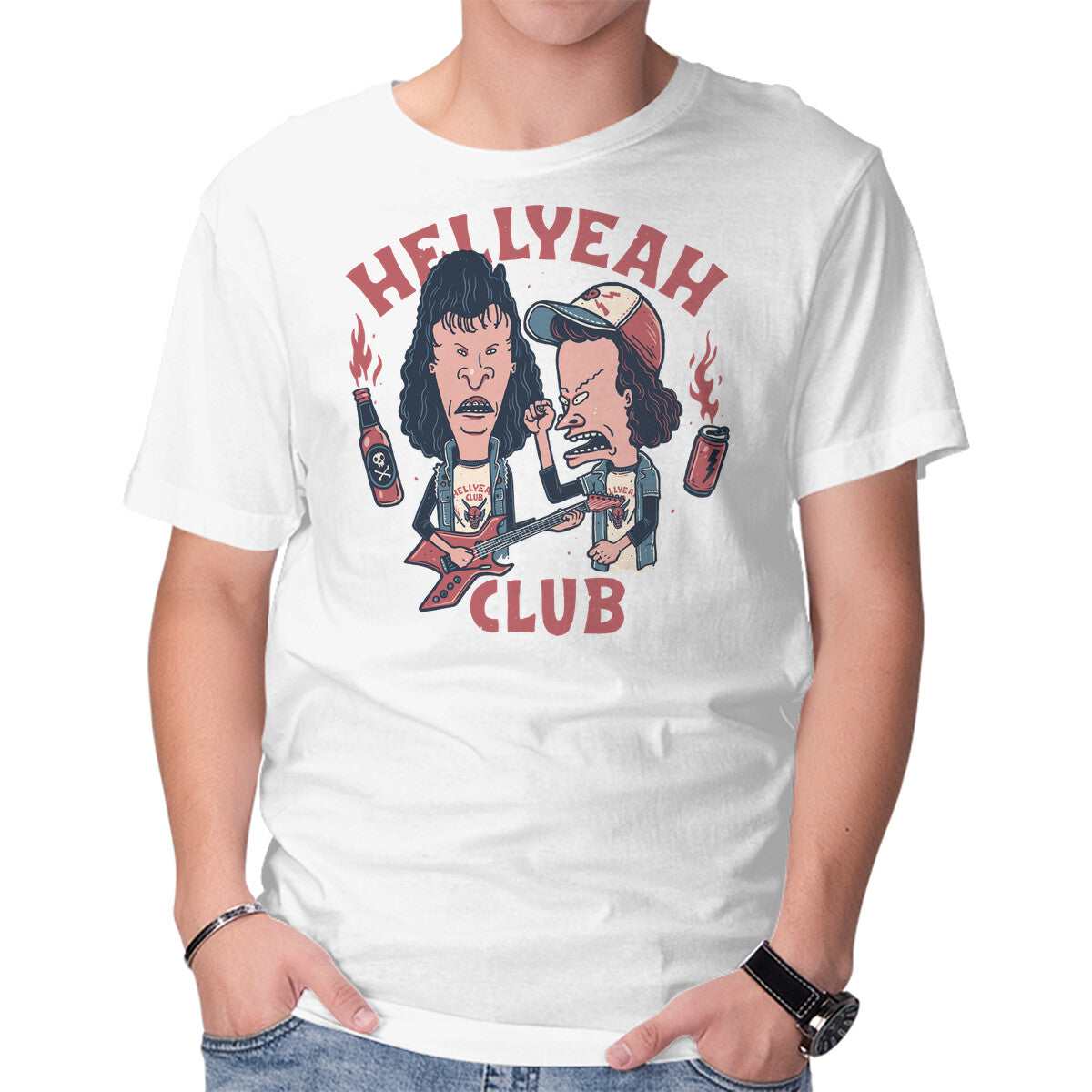 Unisex Crew Neck T-Shirt Hellyeah Club Graphic Short Sleeve Casual Tee XS