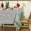 Christmas Snow Trees Grey Waterproof Tablecloth Holiday Party Decor Winter Xmas Kitchen Dining Tablelcoth Christmas Decorations