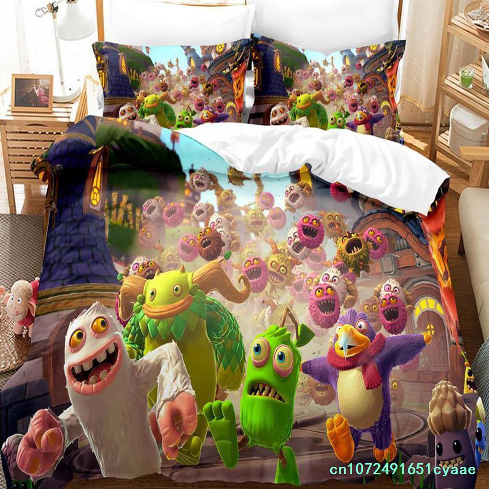 Spiel My Singing Monsters Bettwäsche-Set Einzelbett Twin Full Queen King Size Bettwäsche-Set Erwachsener Kinderzimmer Bettbezug-Sets Heimtextilien