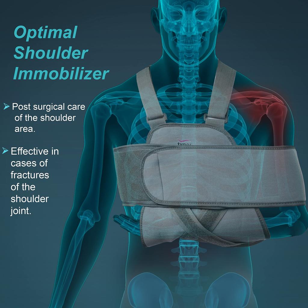 TYNOR Universal Shoulder Immobiliser | Provides Support & Stabilization for Shoulder Injuries | Comfortable, Adjustable Design for Men & Women |