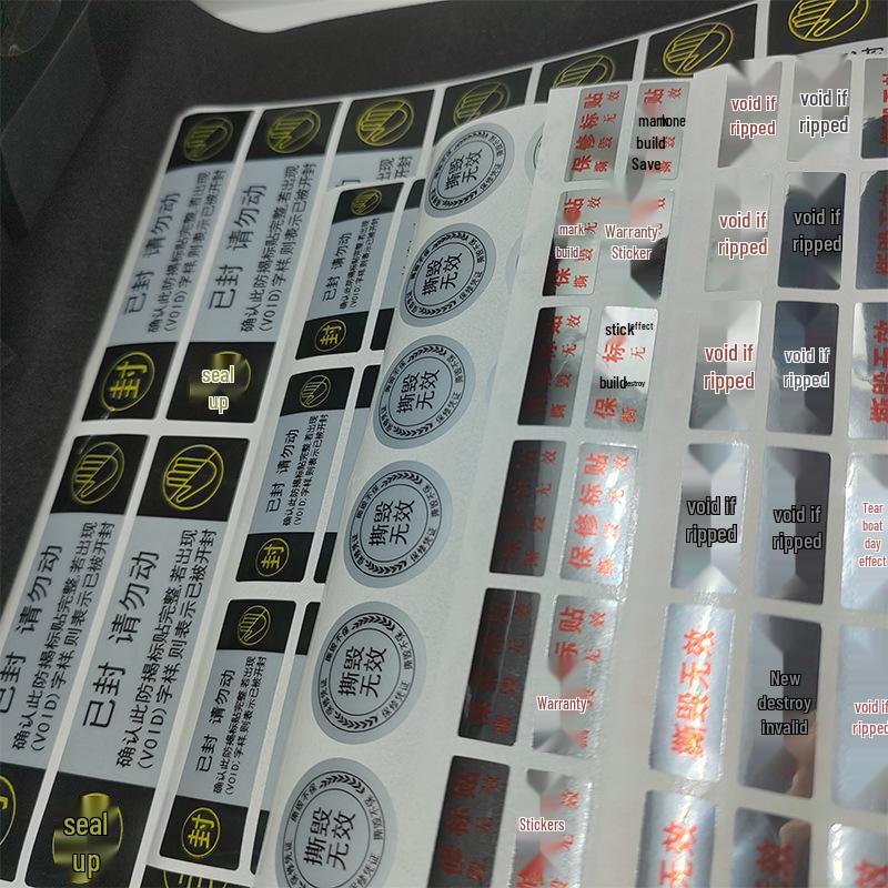 VOID Anti-Counterfeit Tamper-Evident Self-Adhesive Seal Sticker, Long Strip, Disposable