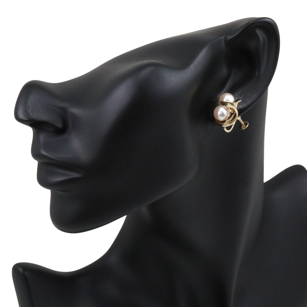 MIKIMOTO Pearl Earring K14 Yellow Gold/Pearl 7.3g Women Used