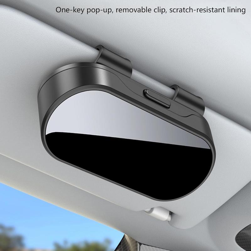 Mirror Glossy Multifunctional Glasses Case, Car Sunshade, Glasses Clip Card, 2-In-1 Storage Box, High-End Sunglasses Holder