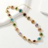 Elegant Fashion Necklace Set, Sparkling Colorful Synthetic Gemstones, Women Daily Party Wedding Jewelry Gift