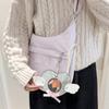 Leather ballet strap badge protective sleeve, anime props badge gift, angel wing shape storage bag display pendant