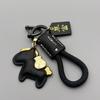 Cute Pony Keychain With Long-lasting Braided Strap Shiny Gold Lucky Pendant Key Ring for Christmas Holiday Gifts