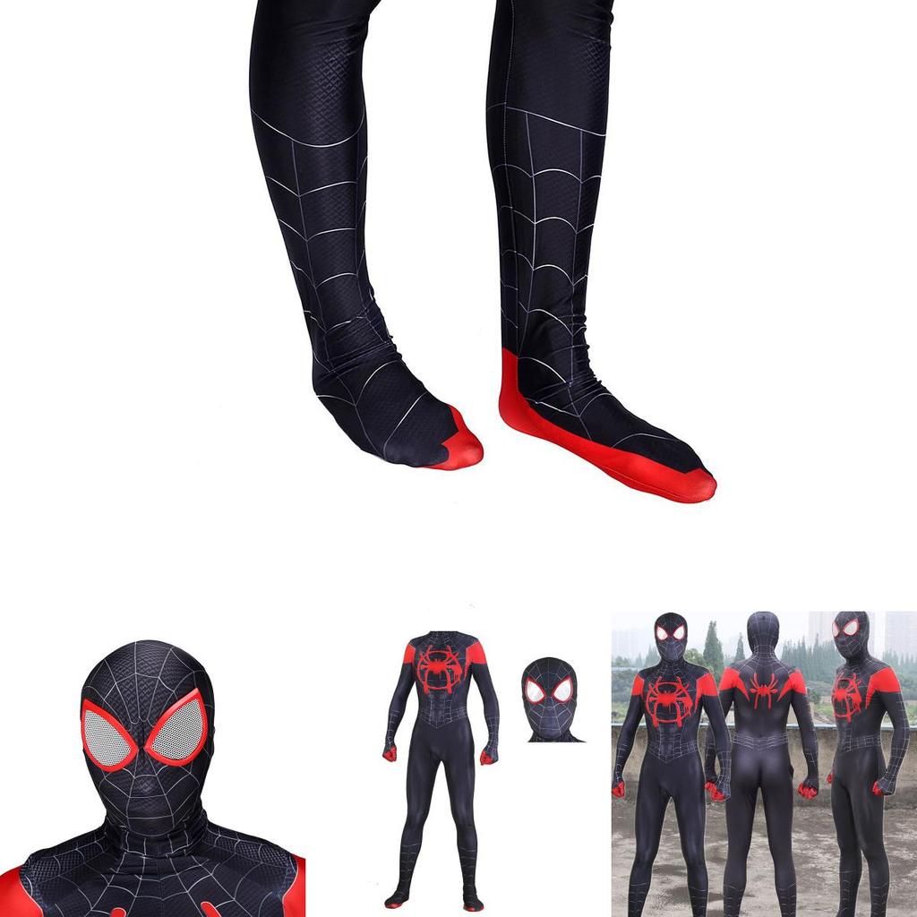 Costume da Spider-Man Into The Spider-verse in Lycra Spandex per Bambini e Adulti con Dettagli Squisiti