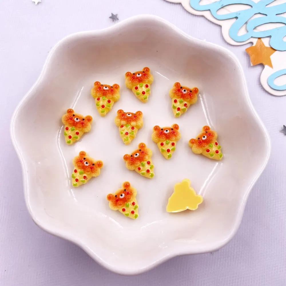 50pcs Resin Colorful Mini 3D Simulated Bread Nail Art Decor Donuts Pizza Biscuit Flat Back Scrapbooks DIY Jewellery Decor Crafts