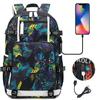 Anime Manga Cartoon Print USB Charging Student Backpack Teenagers Unisex Casual Large Capacity Daypack Simple Edition