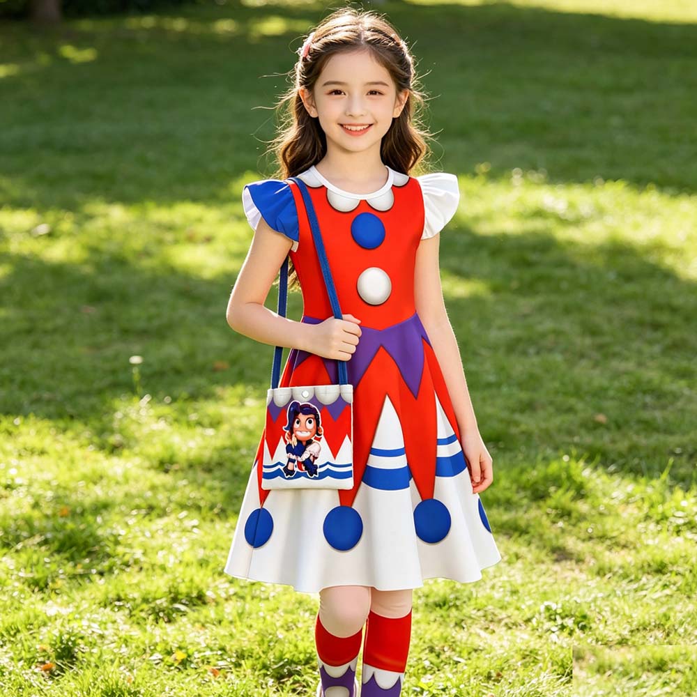 New Play Time Lily Cosplay Costume for Girls Funny Game Bobi 5 Dress Up Set Halloween Carnival Fancy Dress Outfit for Kids