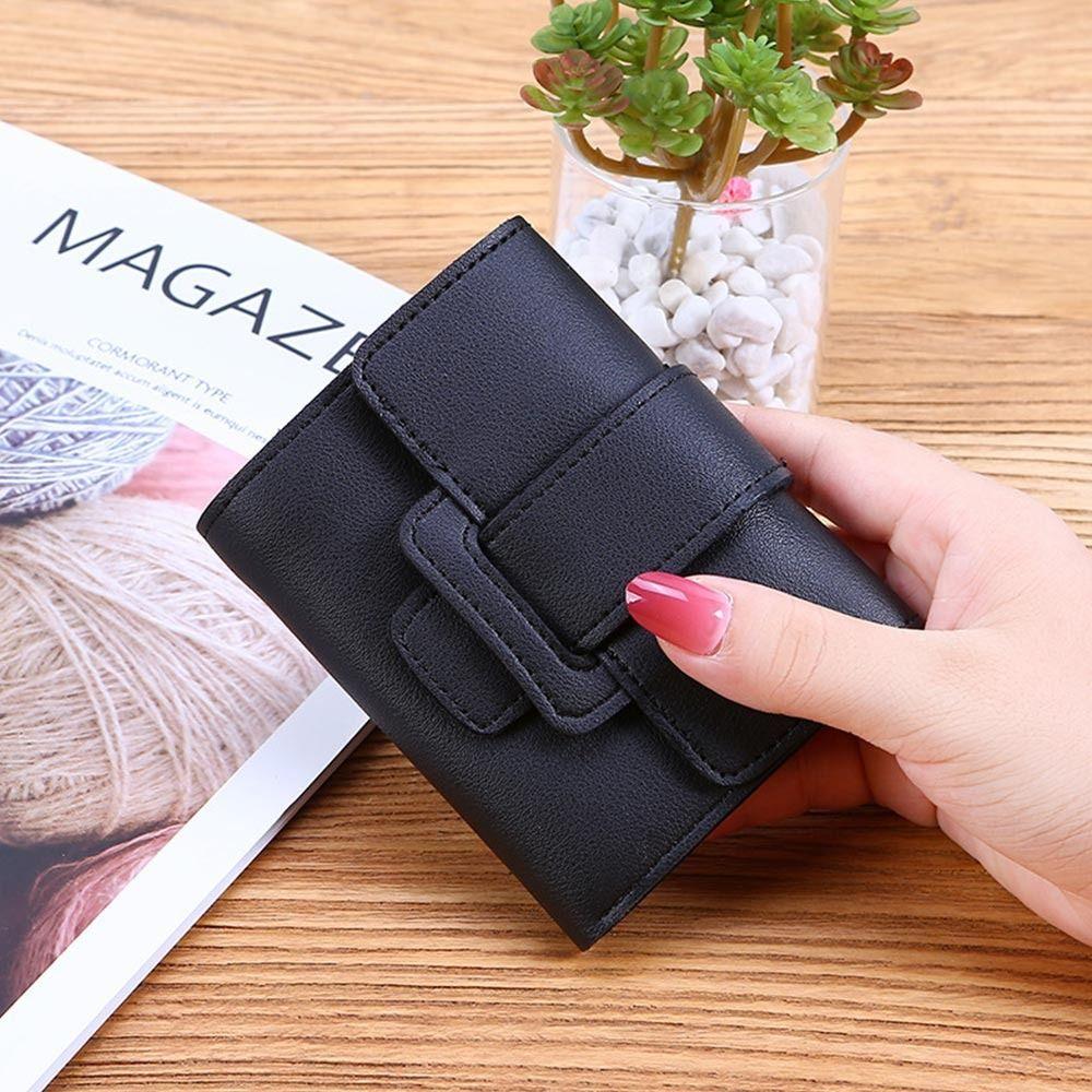 

Thin Pouch Money Bag Card Holder Short Hasp Fold-over Purses PU Leather Wallets Coin Purses Women Wallets