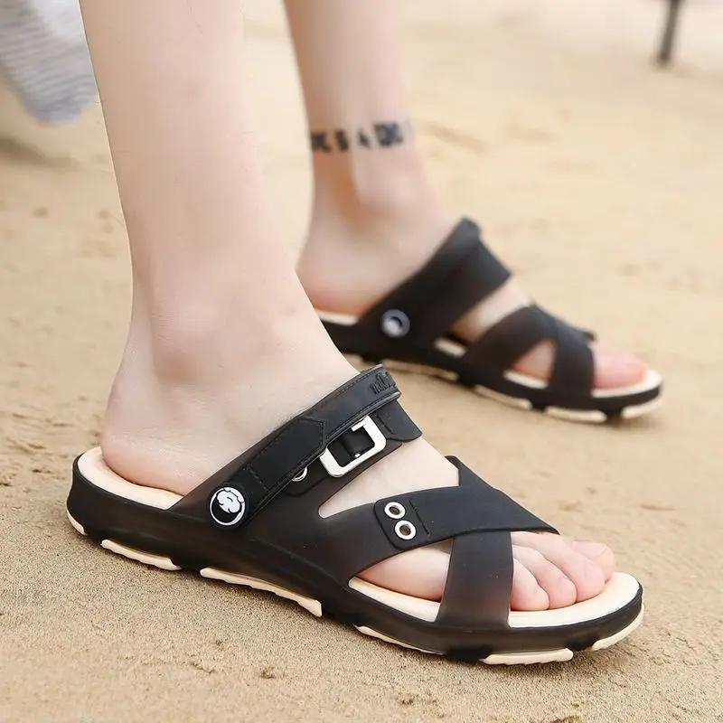 

Платформа Мужские тапочки Работа Пляж Оригинальные Летние Слайды Распродажа Удобные 2025 Маскулинный Стиль Высокое Качество Мужская Обувь 45