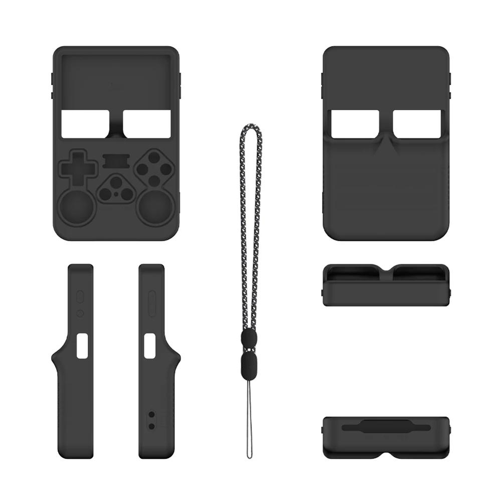 

Силиконовый чехол Защитная крышка против царапин со шнурком Защитный чехол Чехол из мягкой кожи для ANBERNIC R36S Игровые аксессуары чёрный