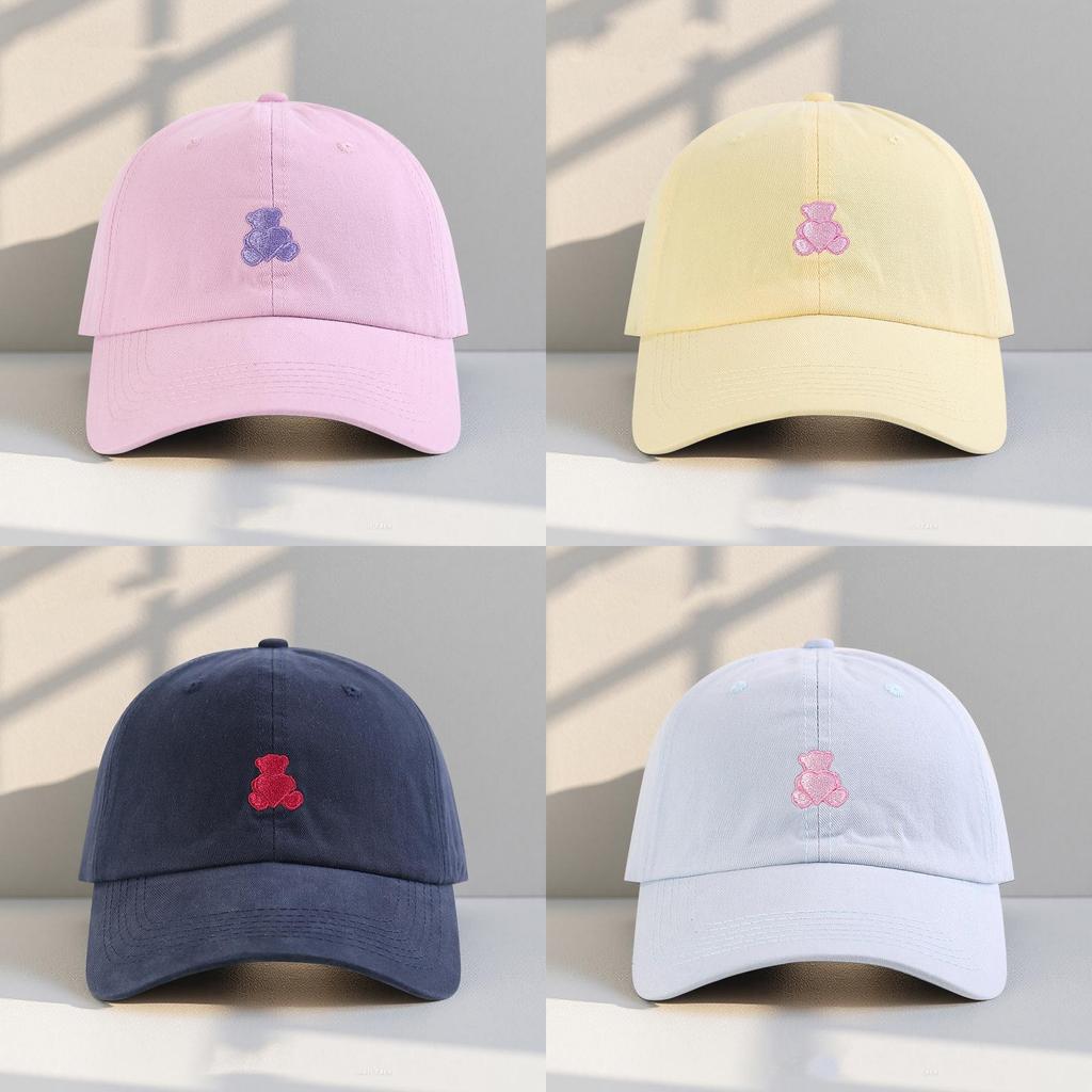 Love Heart Bear Embroidered Baseball Cap With Wide Brim Sunshade For Women Summer 2025
