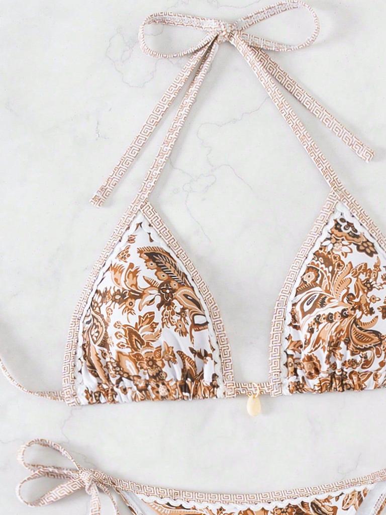 European & American Print Sexy Tie-up Bikini Set (2025)