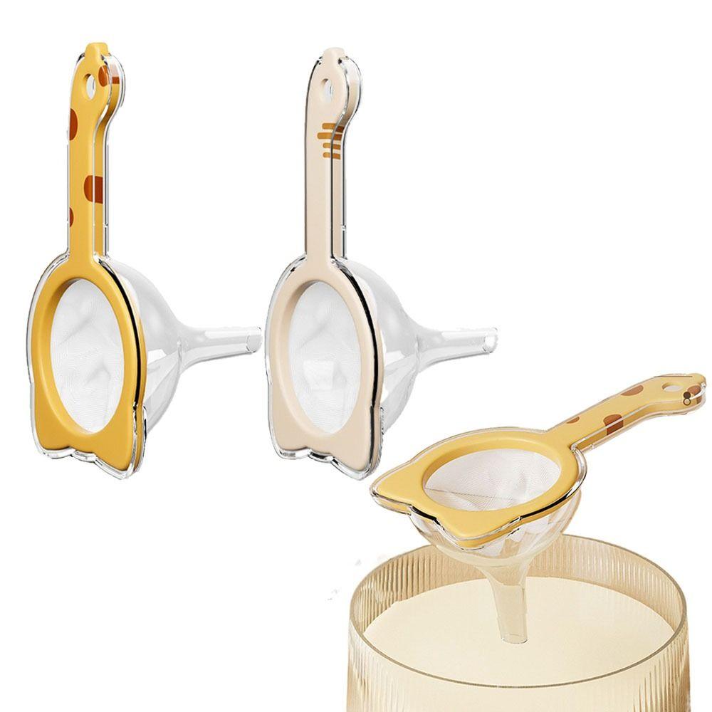 2 In 1 Funnel Filter with Handle Double-layer Juice Strainer Portable Fine Mesh Colander  Soy Milk