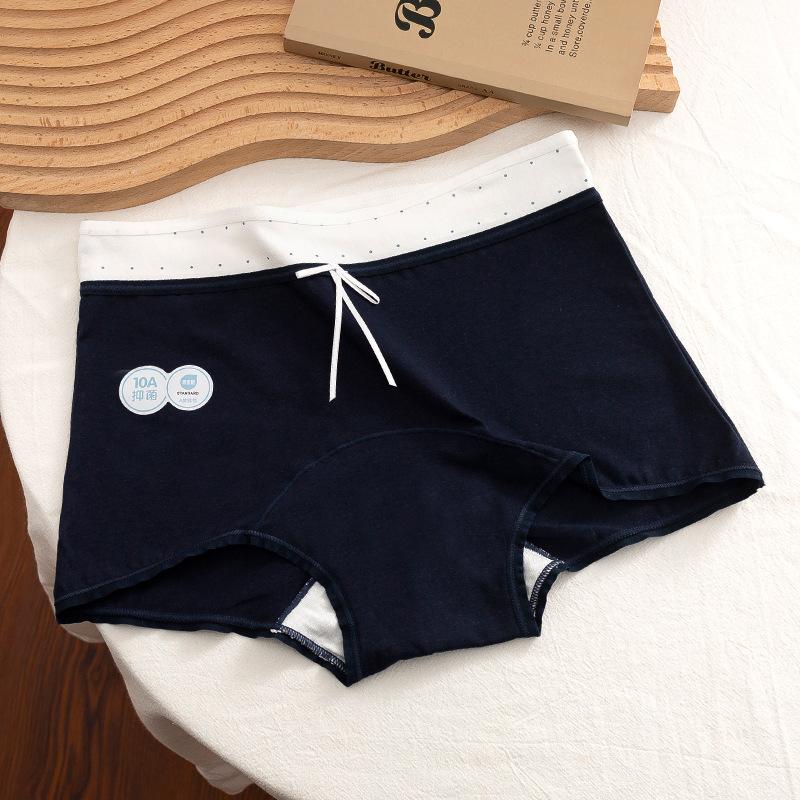 

Женские весенне-осенние трусы из чистого хлопка 10A, антибактериальные, с удлиненной ластовицей, не просвечивающие 2XL чёрный